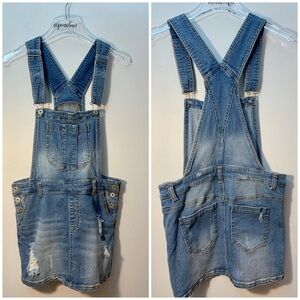 Tinseltown Denim Jeans Bib Overalls Cotton Spandex Skirt XS